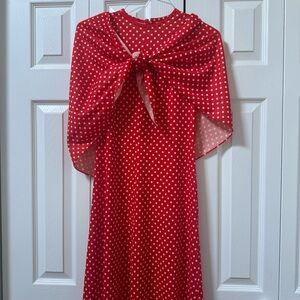 Vintage polka dot maxi dress with shawl
